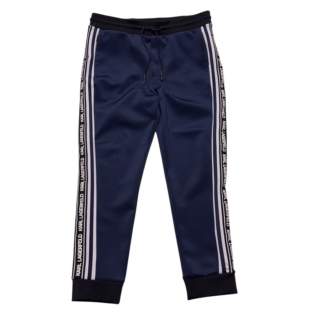 Karl Lagerfeld‎ Paris Jogger Sweatpants Mens Large Blue Colorblock Track